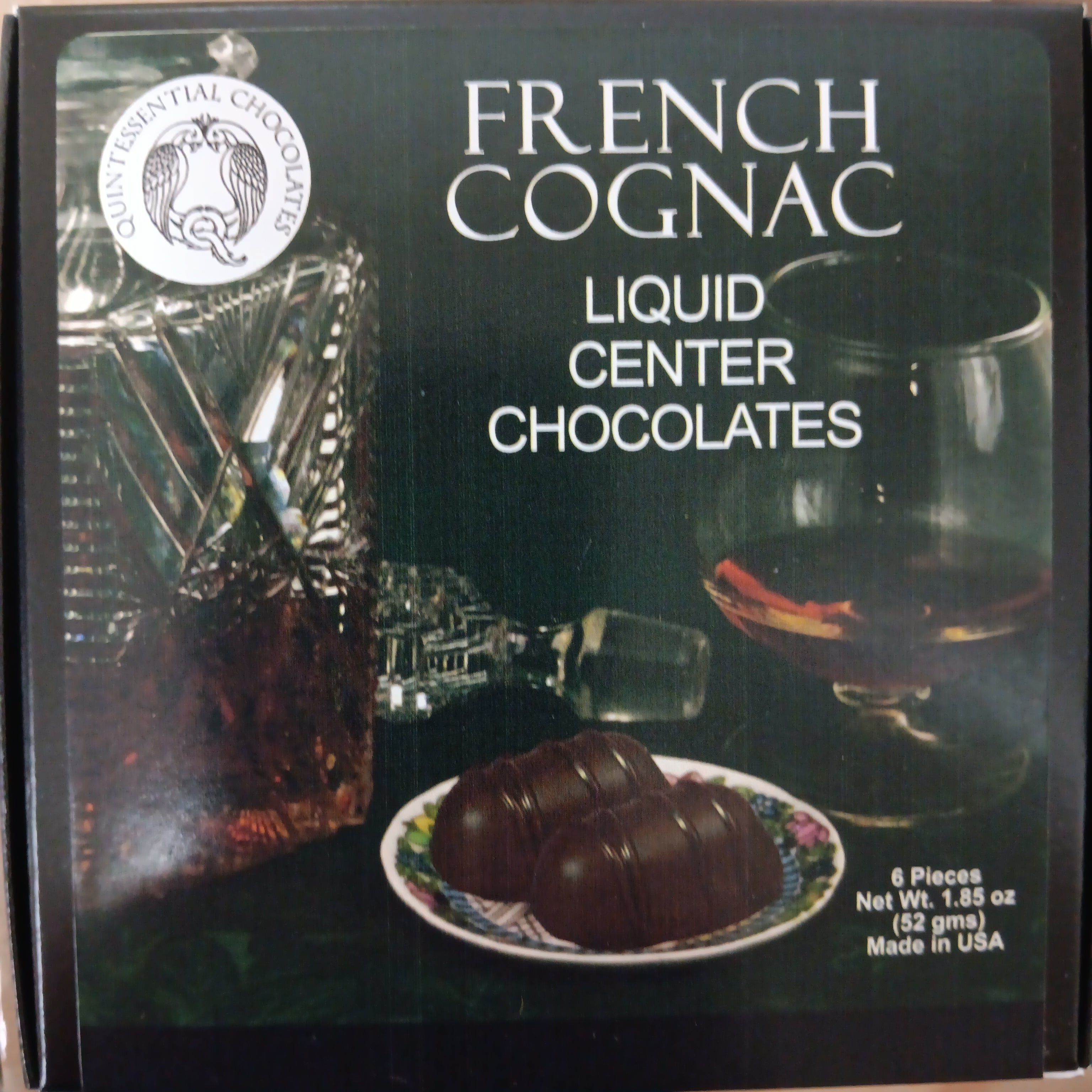 French Cognac Liquid Center Chocolates 6 Pieces 52g O'Malley's European Foods