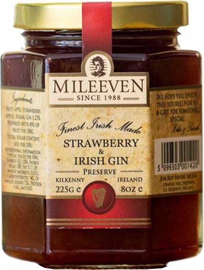 Mileeven Strawberry and Irish Gin Preserve 225g