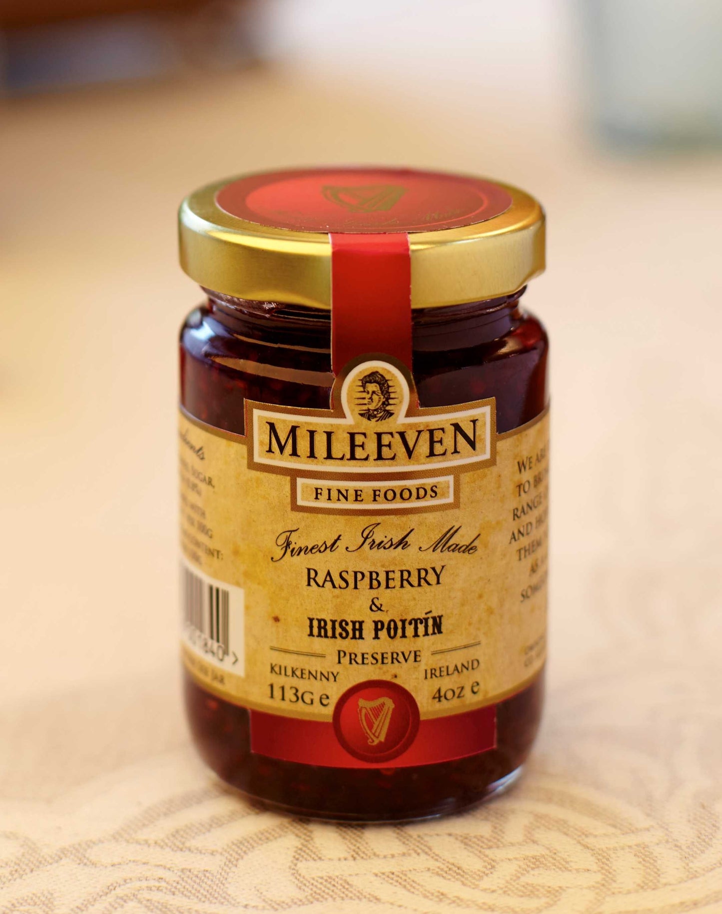 Mileeven Raspberry and Poitin Preserve, 225g