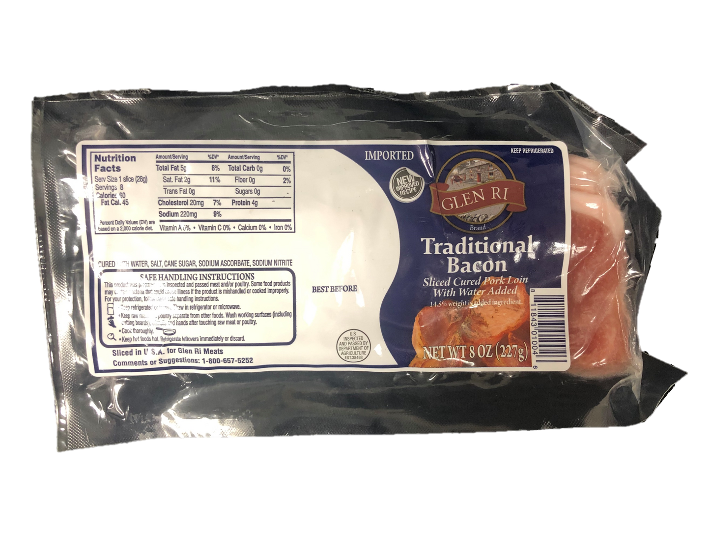 Glen Ri: Bacon 227g (8oz)