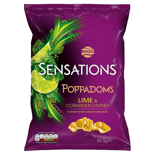 Walkers: Sensations: Poppadoms: Lime & Coriander 82g (2.9oz)
