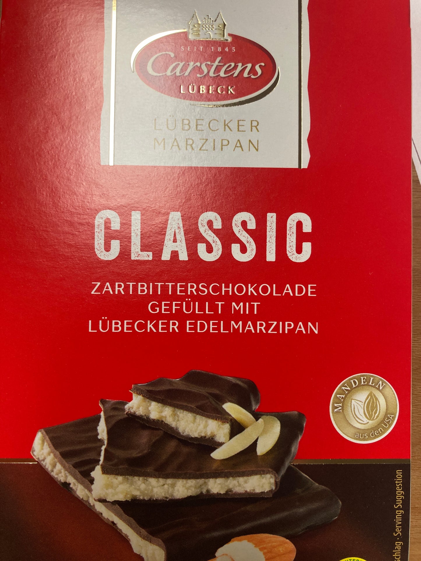 Carstens- Dark Chocolate filled with Marzipan