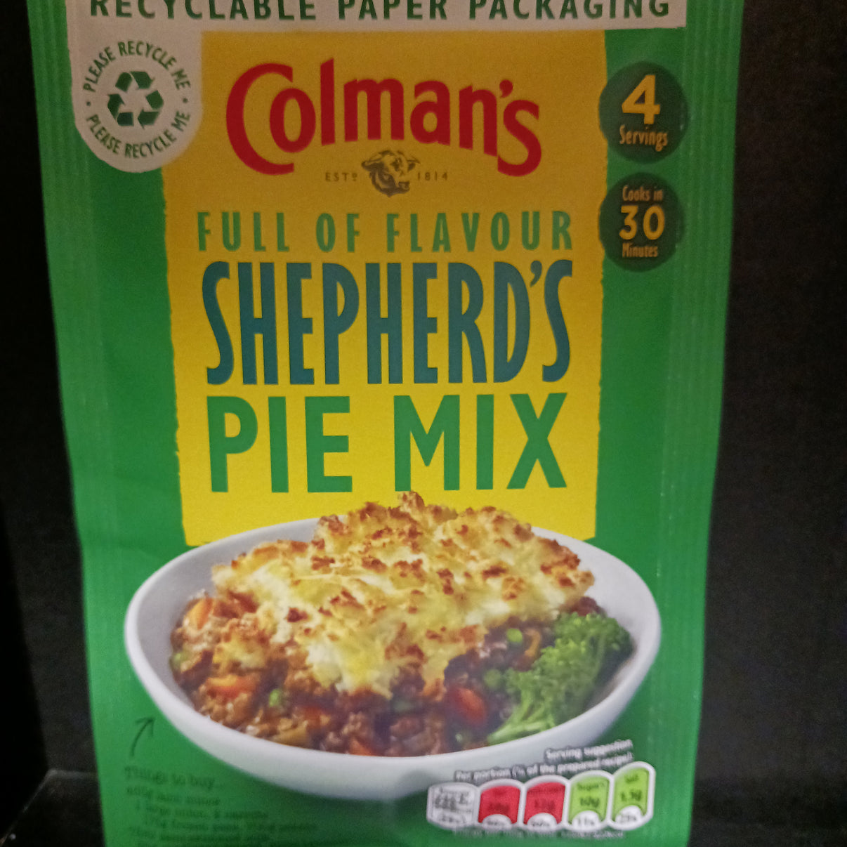 Colman's Shepherd's Pie Seasoning Mix 50g (1.8oz) O'Malley's