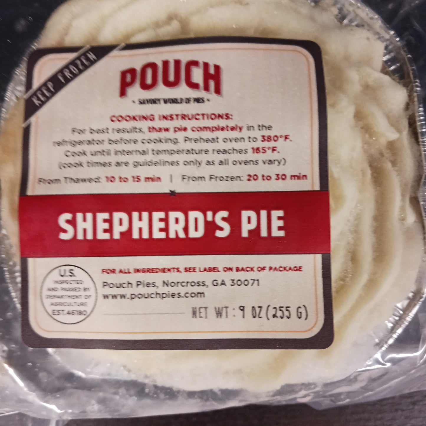Pouch Pies: Shepherd's Pie 9oz