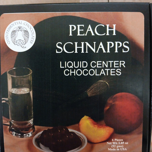 Peach Schnapps: Liquid Center Chocolates: 6 Pieces 104g (3.7oz)