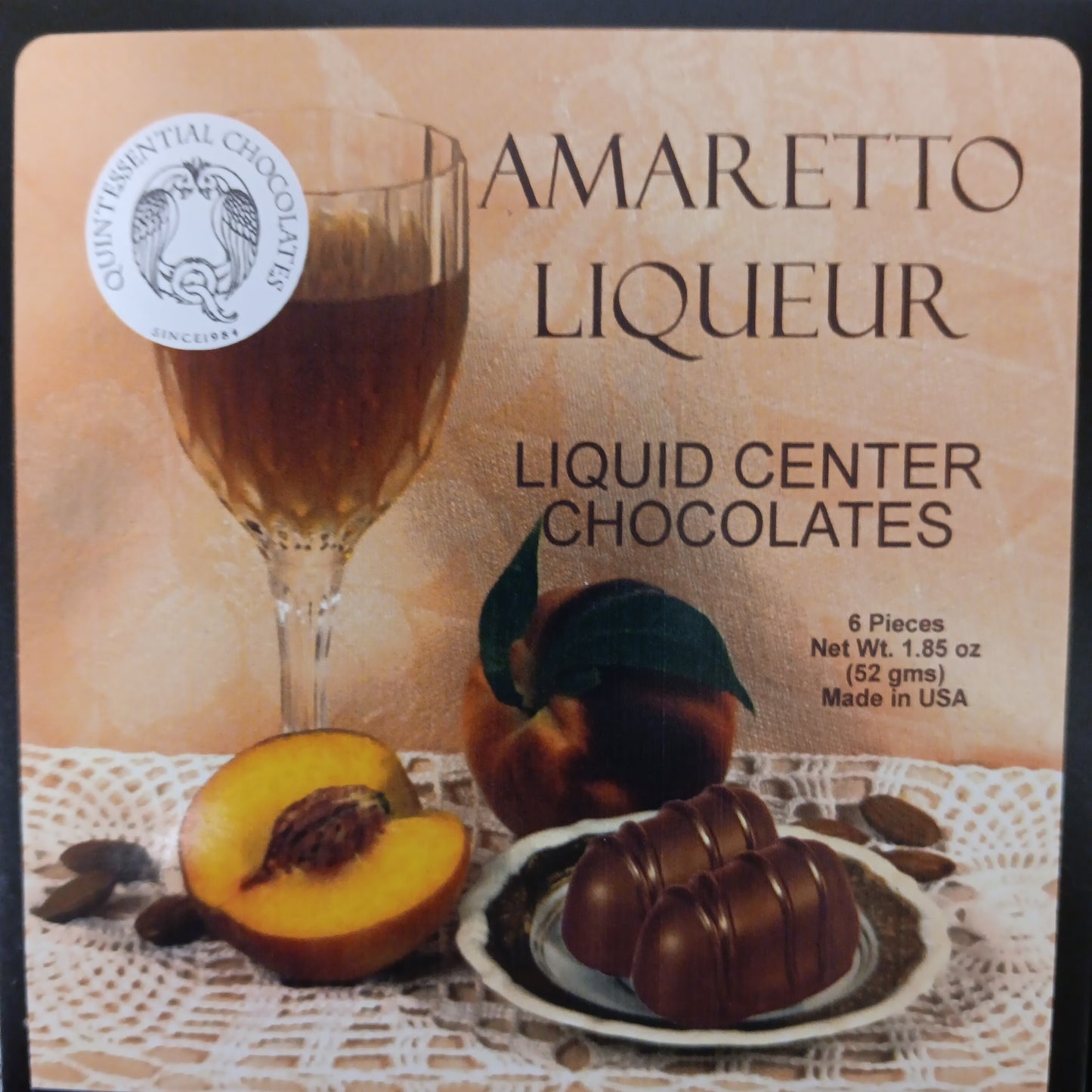 Amaretto Liqueur: Liquid Center Chocolates: 6 Pieces 52g