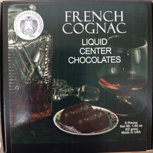 French Cognac: Liquid Center Chocolates: 6 Pieces 52g