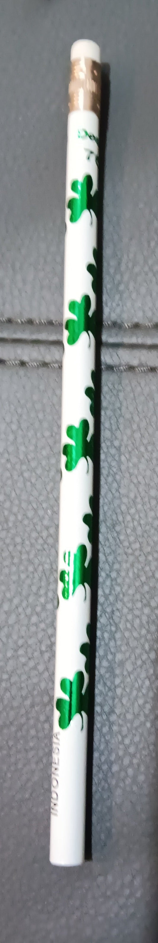 Pencil Green Shamrocks Glitter