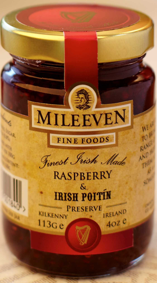Mileeven Raspberry and Poitin Preserve, 225g