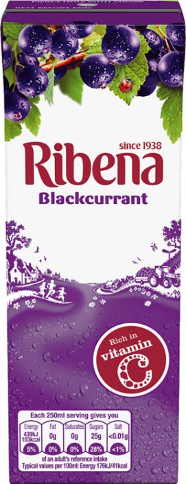 Festival Ribena: Blackcurrant: Carton 250ml (8.5fl oz)