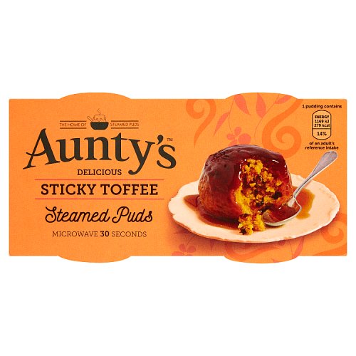 Aunty's: Steamed Puds: Sticky Toffee: 2 Pack 200g (7oz)
