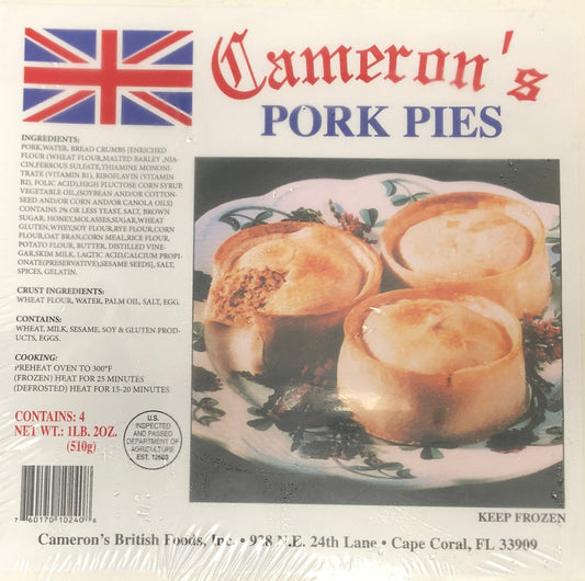 Cameron's: Pork Pies: 4 Pack 510g (18oz)