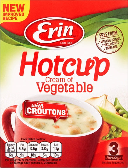 Erin: Hotcup: Cream of Vegetable with Croutons 79g (2.8oz)