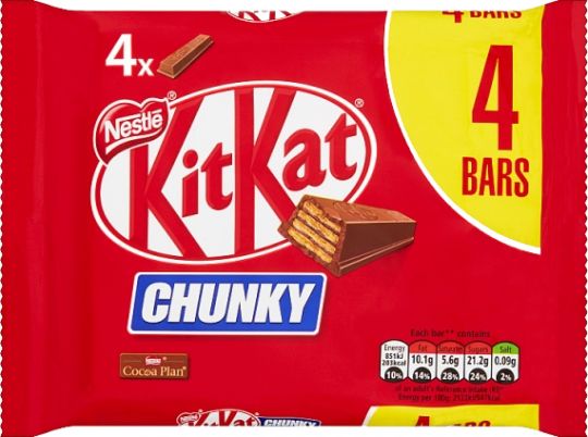 KitKat: Chunky: 4 Pack 128g (4.5oz)