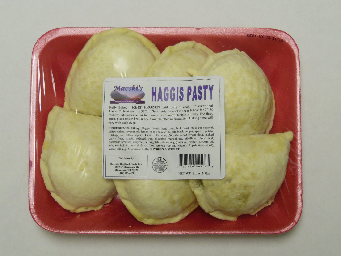 Macski's: Haggis Pasties: Lamb: 6 Pack 510g (18oz)