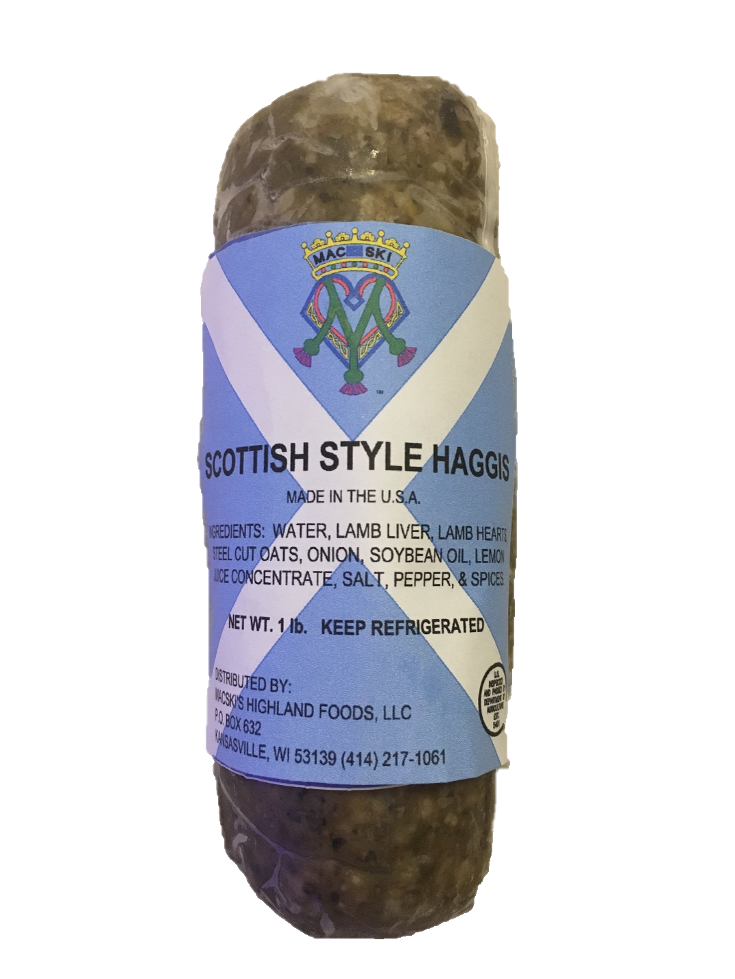 Macski's: Scottish Style Lamb Haggis: Log 454g (16oz)