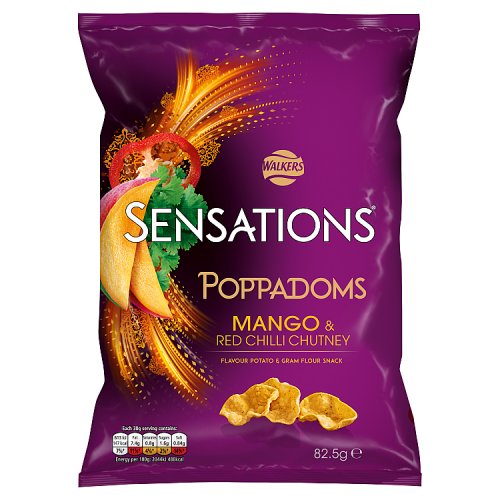 Walkers: Sensations: Poppadoms: Mango Chutney 82g (2.9oz)