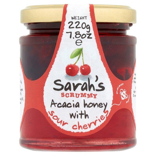 Sarah's: Scrummy Acacia Honey with Sour Cherries 220g (7.8oz)