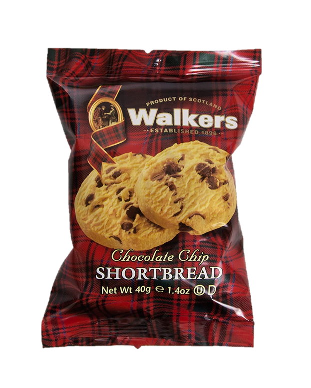 Walkers: Chocolate Chip Shortbread Cookies: 2 Pack 40g (1.4oz)