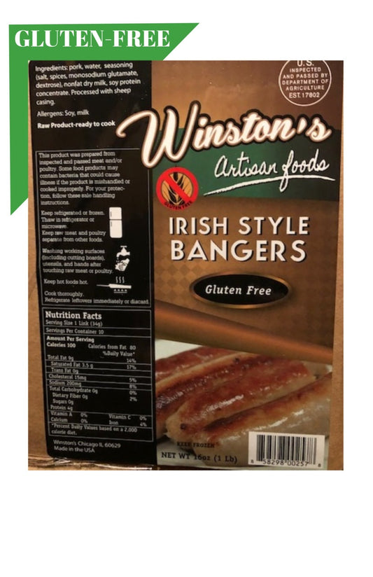 Winston's: Gluten Free Pork Bangers 454g (16oz)